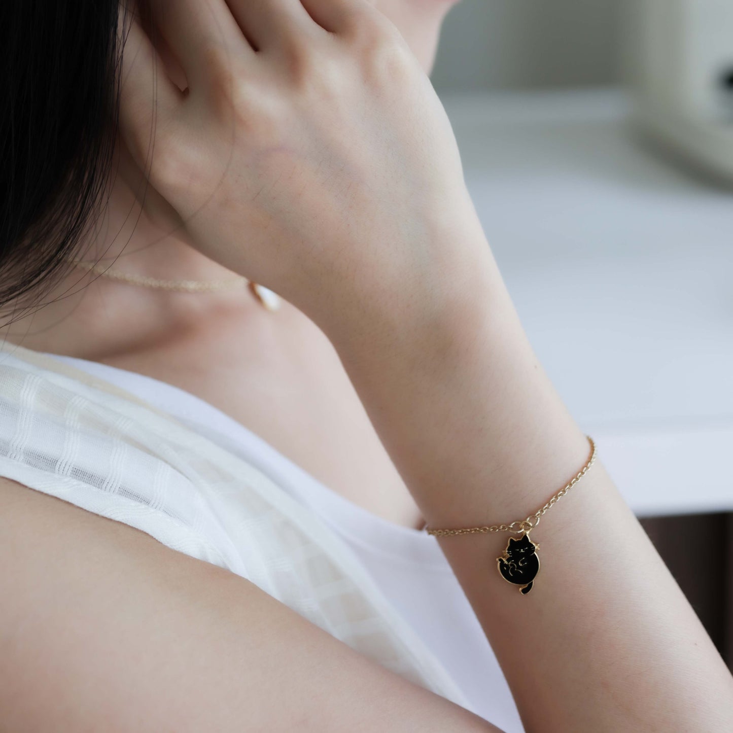 Catitude- Belly Up Enamel Earrings/ Bracelet/ Necklace