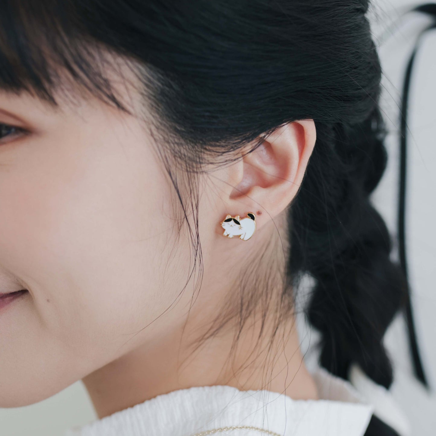 Catitude- Butt Up Enamel Earrings/ Bracelet/ Necklace