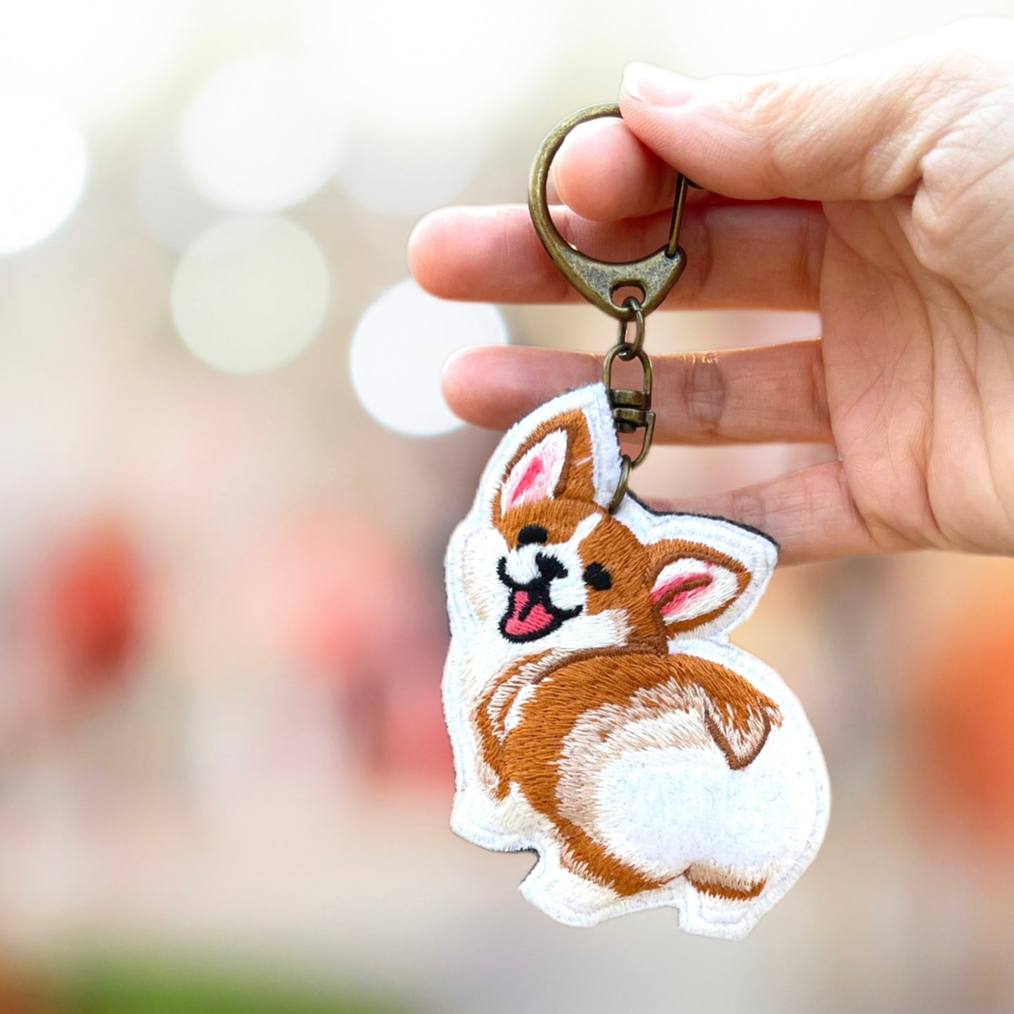 My Corgi Butt Handmade Embroidery Keychain