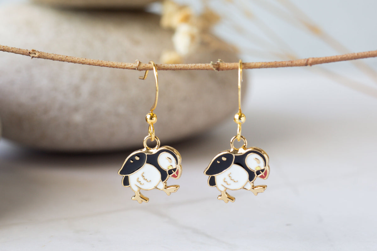 Happy Puffin Enamel Pin/ Earrings/ Bracelet/ Necklace