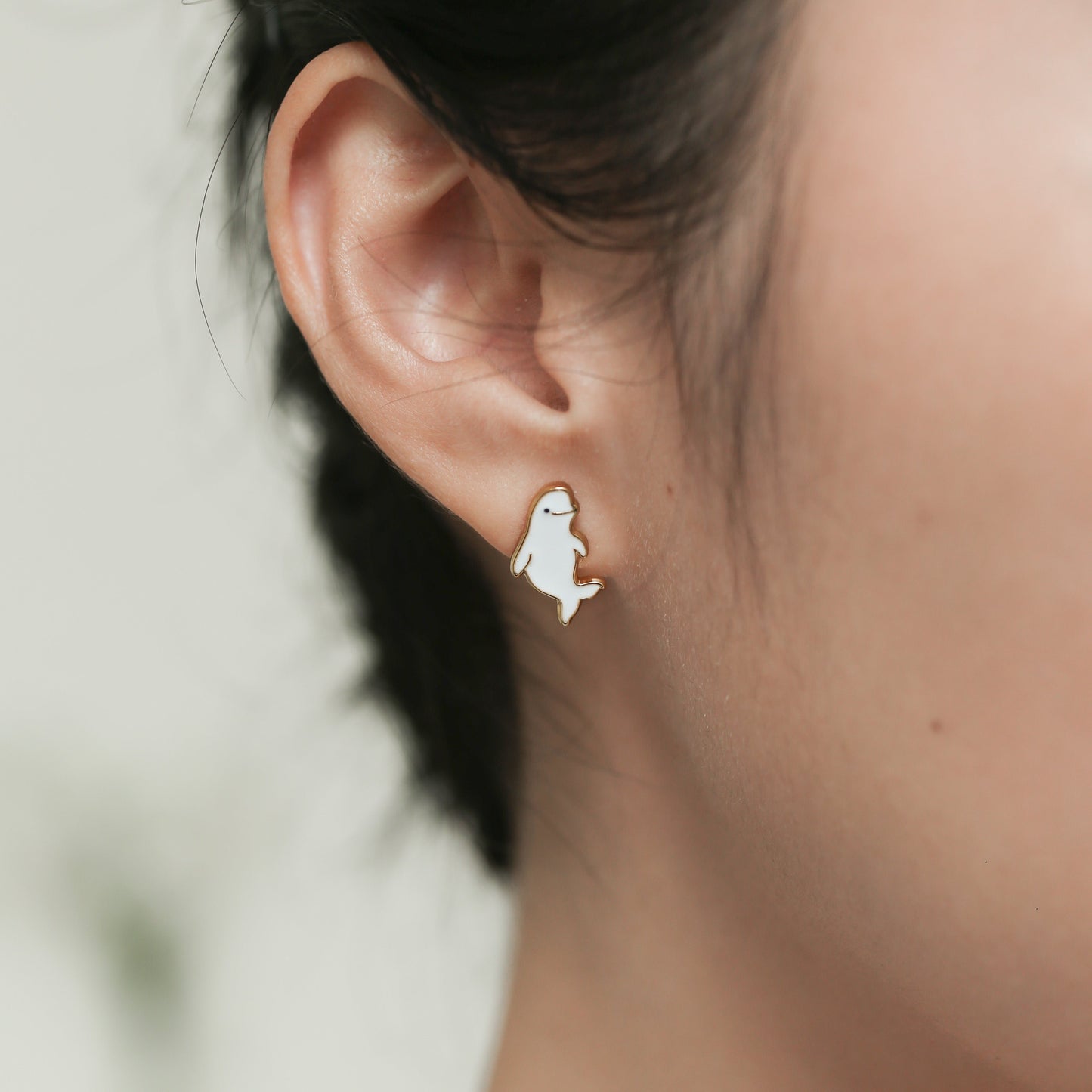 Baby Beluga Whale Enamel Earrings/ Bracelet/ Necklace