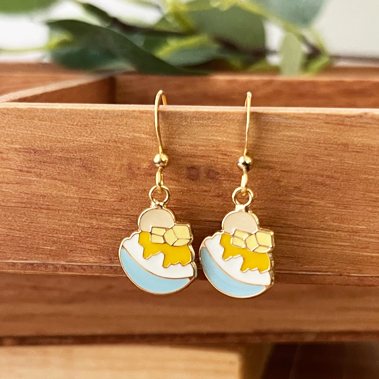 Blue Bowl Mango Shaved Ice Enamel Earrings/ Bracelet/ Necklace