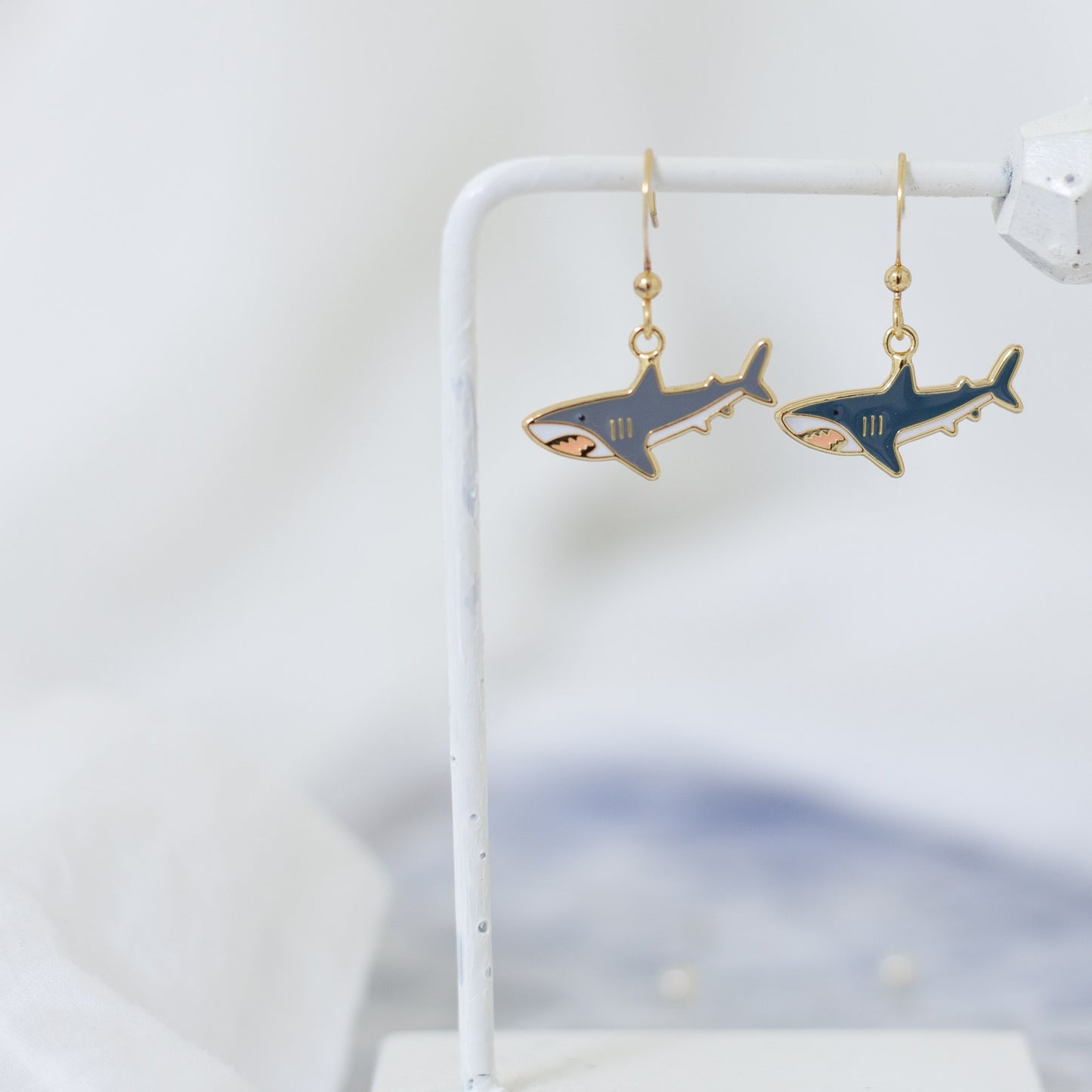 Great White Enamel Earrings/ Bracelet/ Necklace