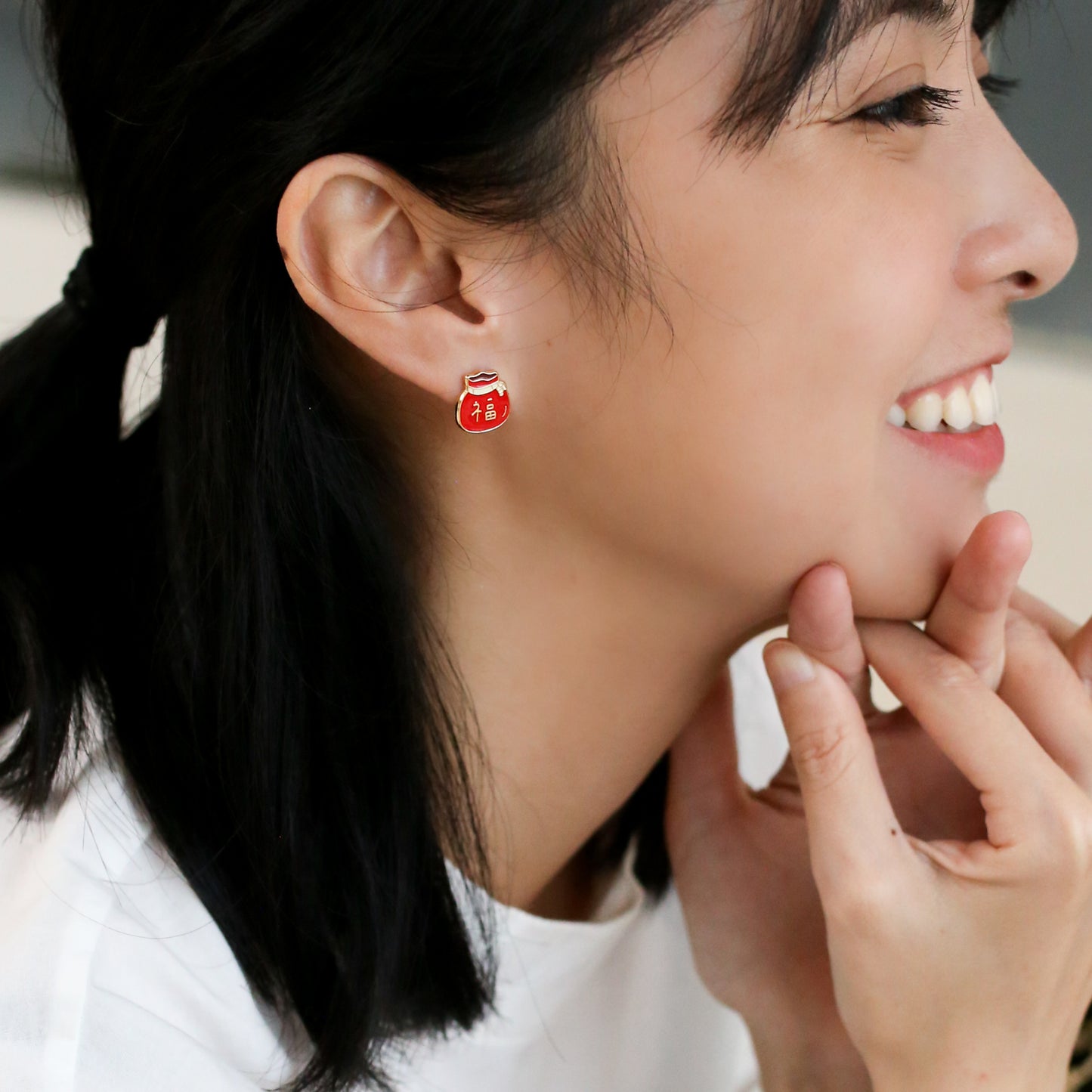 Fortune Bag Enamel Earrings/ Bracelet/ Necklace