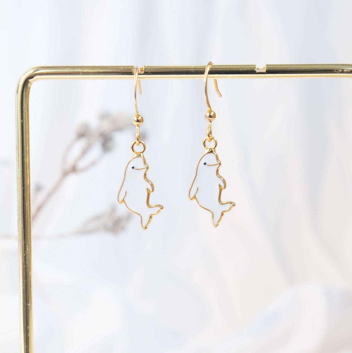 Baby Beluga Whale Enamel Earrings/ Bracelet/ Necklace