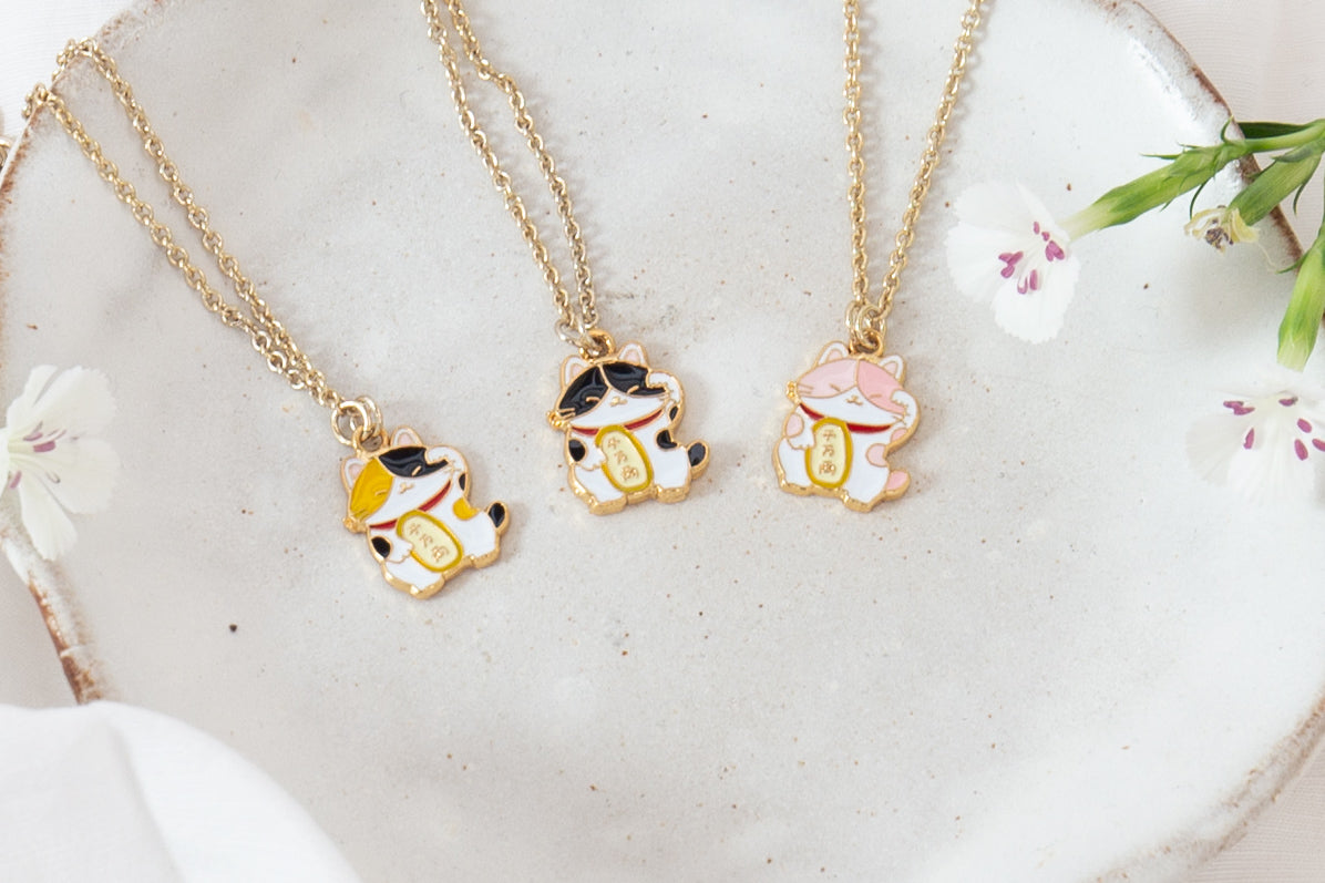 Manekineko Enamel Earrings/ Bracelet/ Necklace