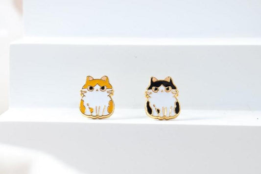 Catitude- Sit Up  Enamel Earrings/ Bracelet/ Necklace