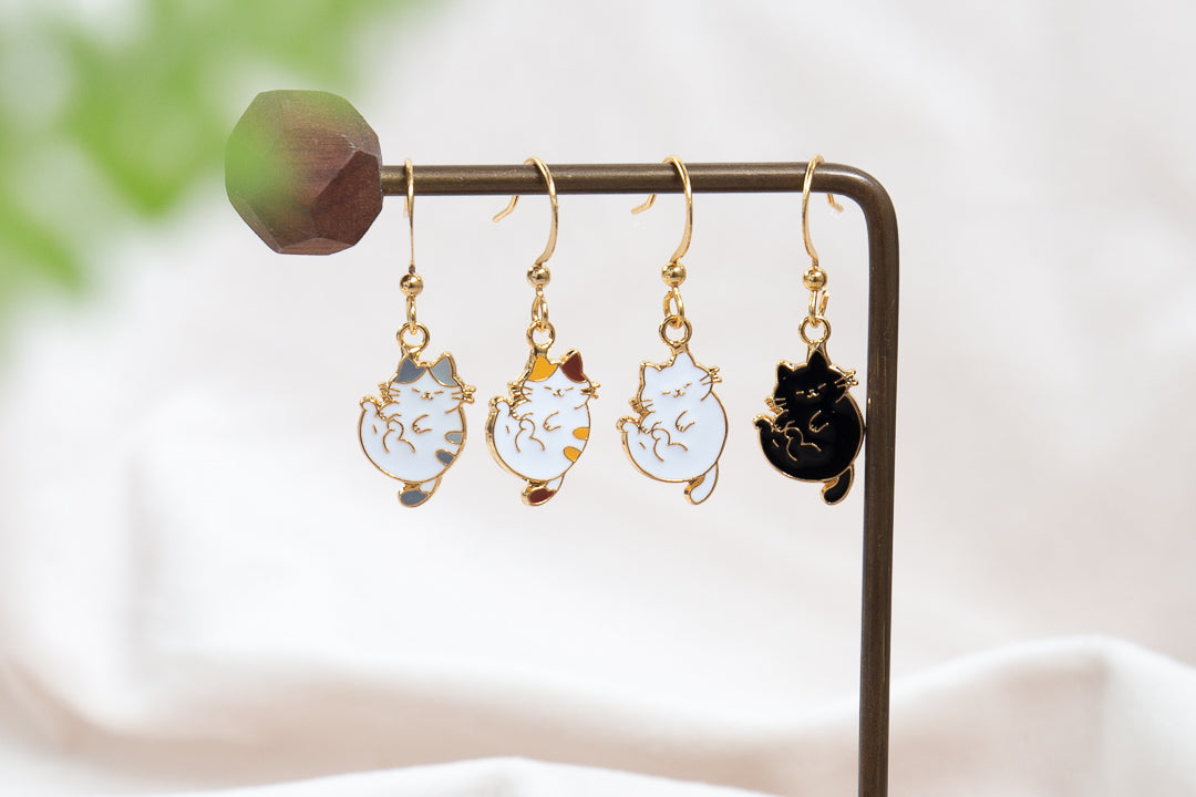 Catitude- Belly Up Enamel Earrings/ Bracelet/ Necklace