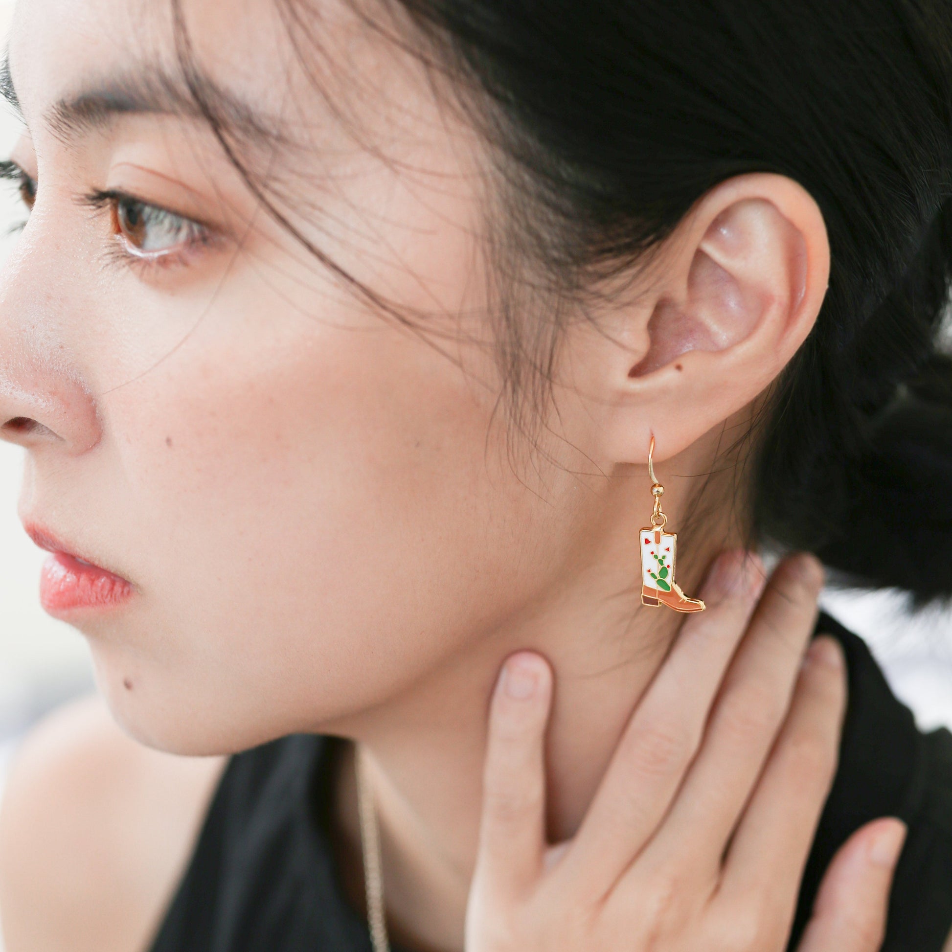 Cowgirl Cactus Boots Enamel Drop Earrings | Miss Modi