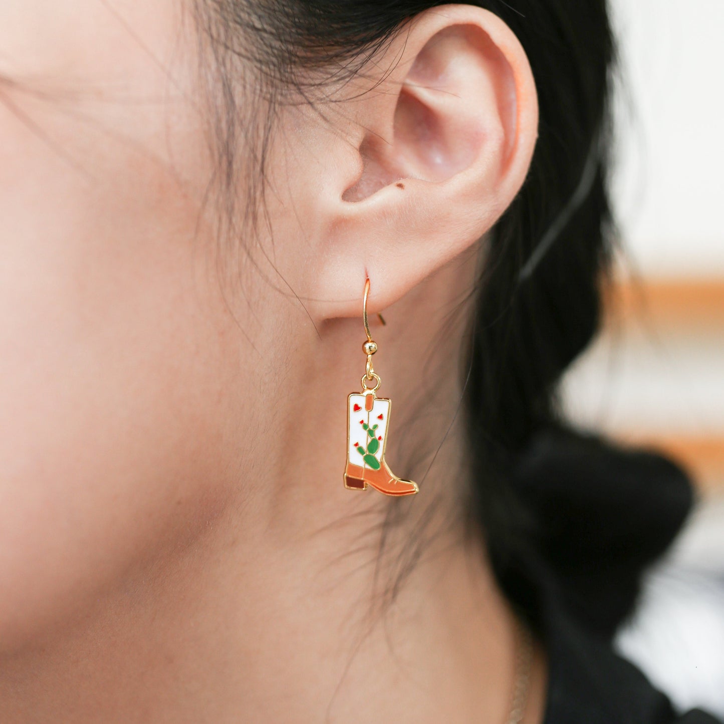 Cowgirl Cactus Boots Enamel Earrings/ Bracelet/ Necklace