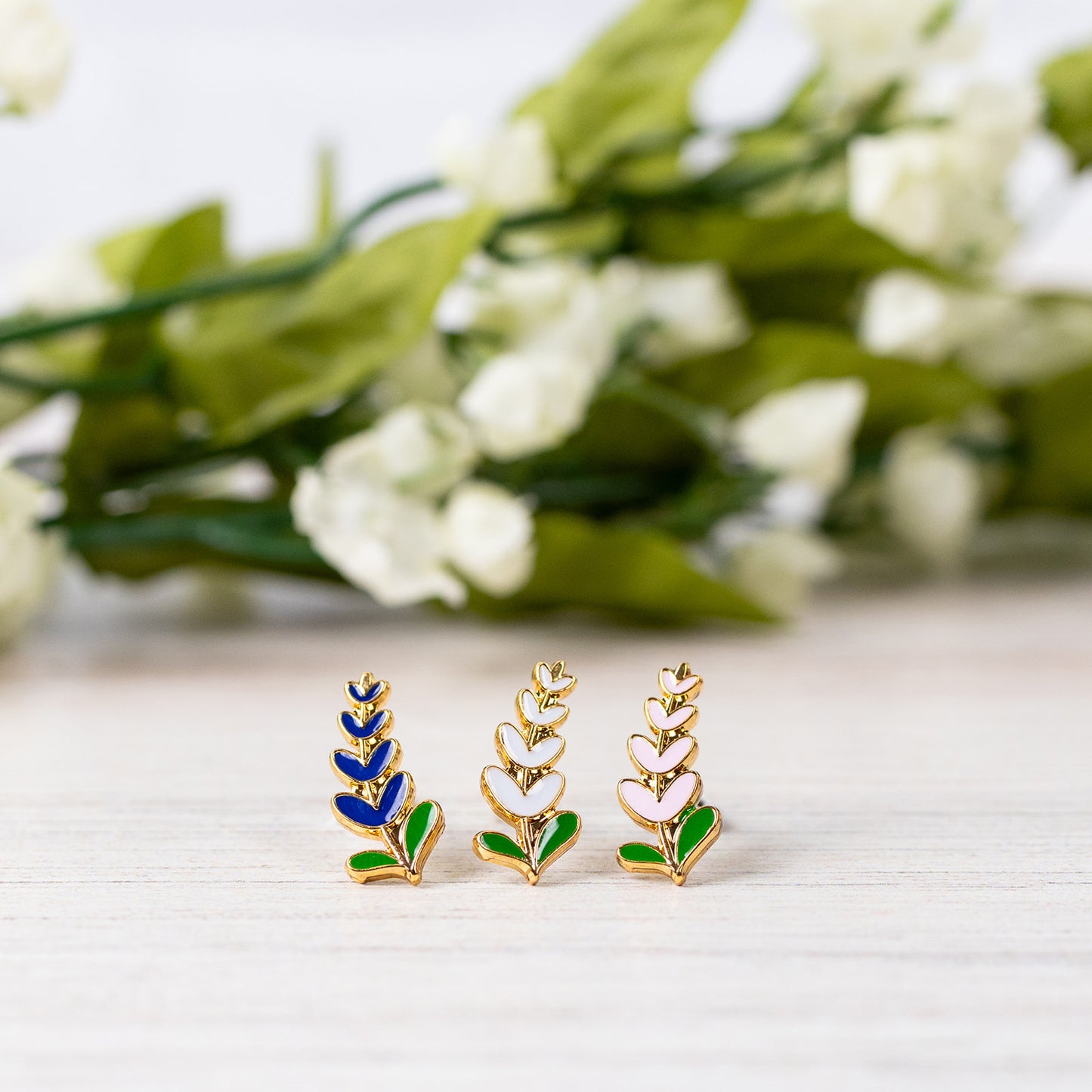 Bluebonnet Enamel Earrings/ Bracelet/ Necklace