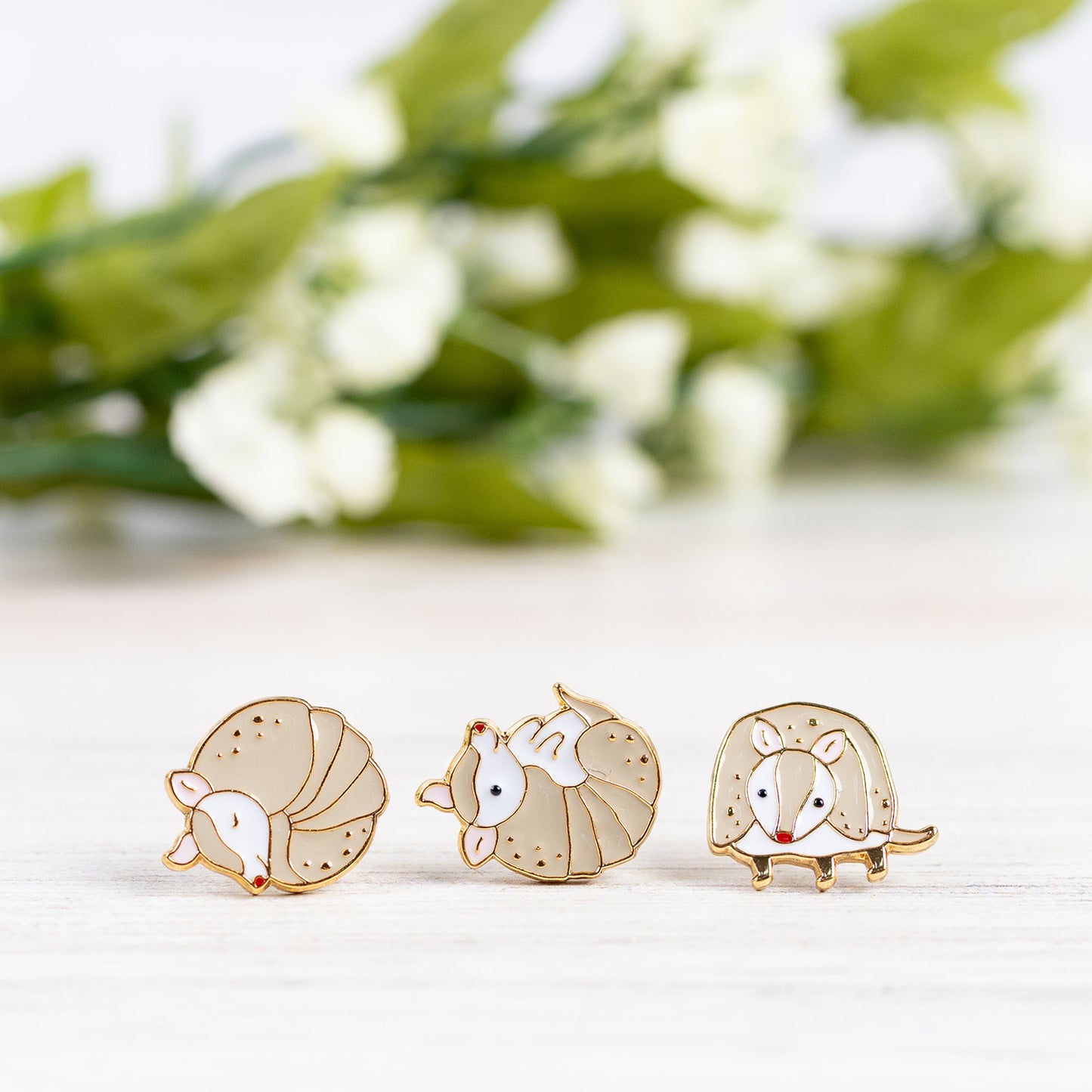 Miss_Modi_Armadillo_Mismatch_Studs_Trio_Tan