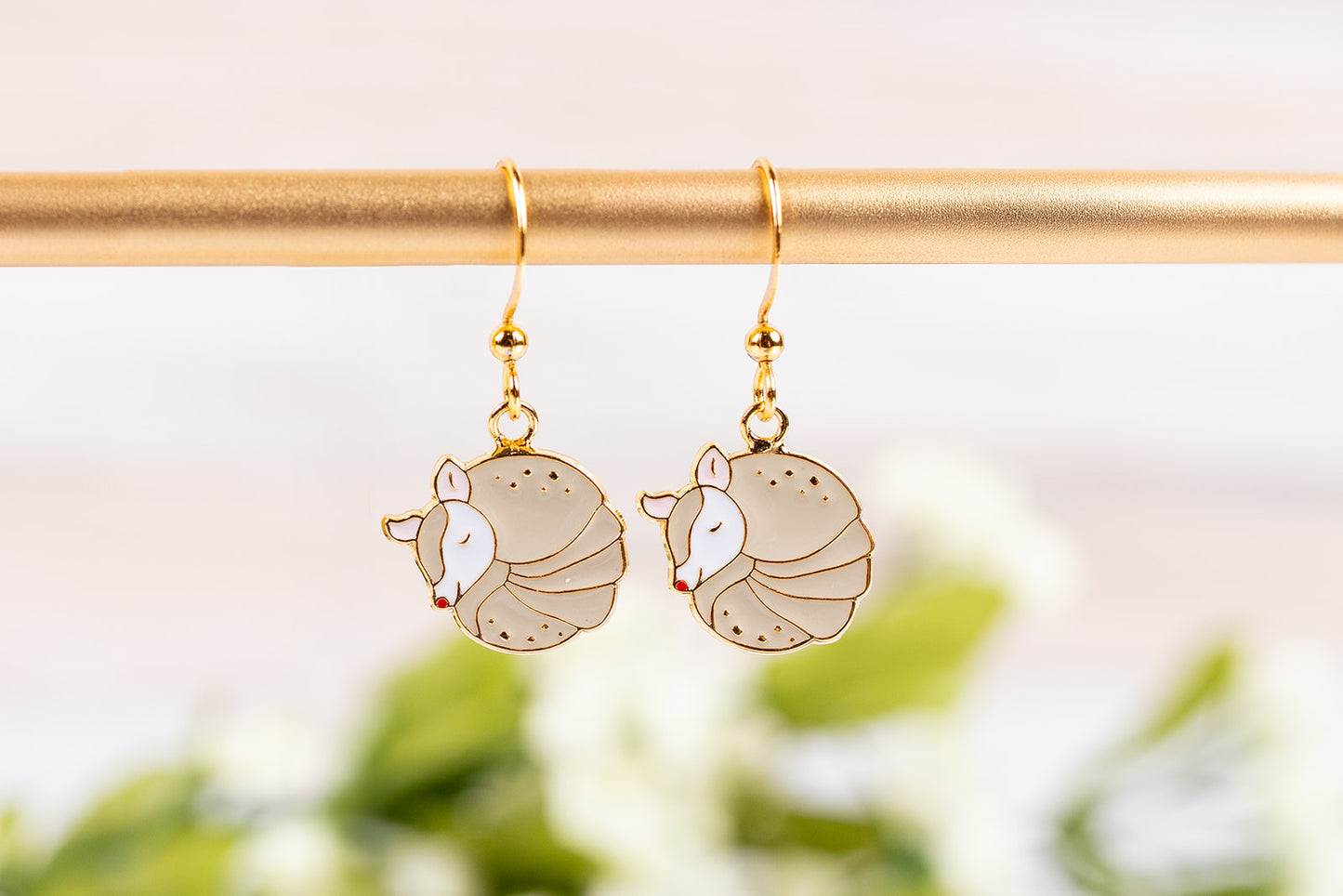 'Dillo Ball (Curl Up) Enamel Earrings/ Bracelet/ Necklace