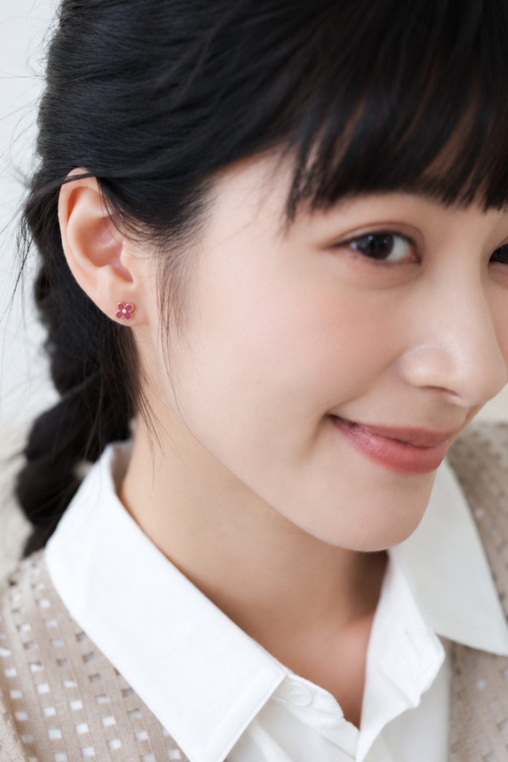 Tiny Flora Enamel Stud Earrings
