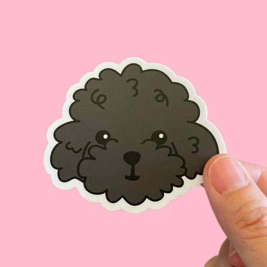 Black Poodle Vinyl Sticker
