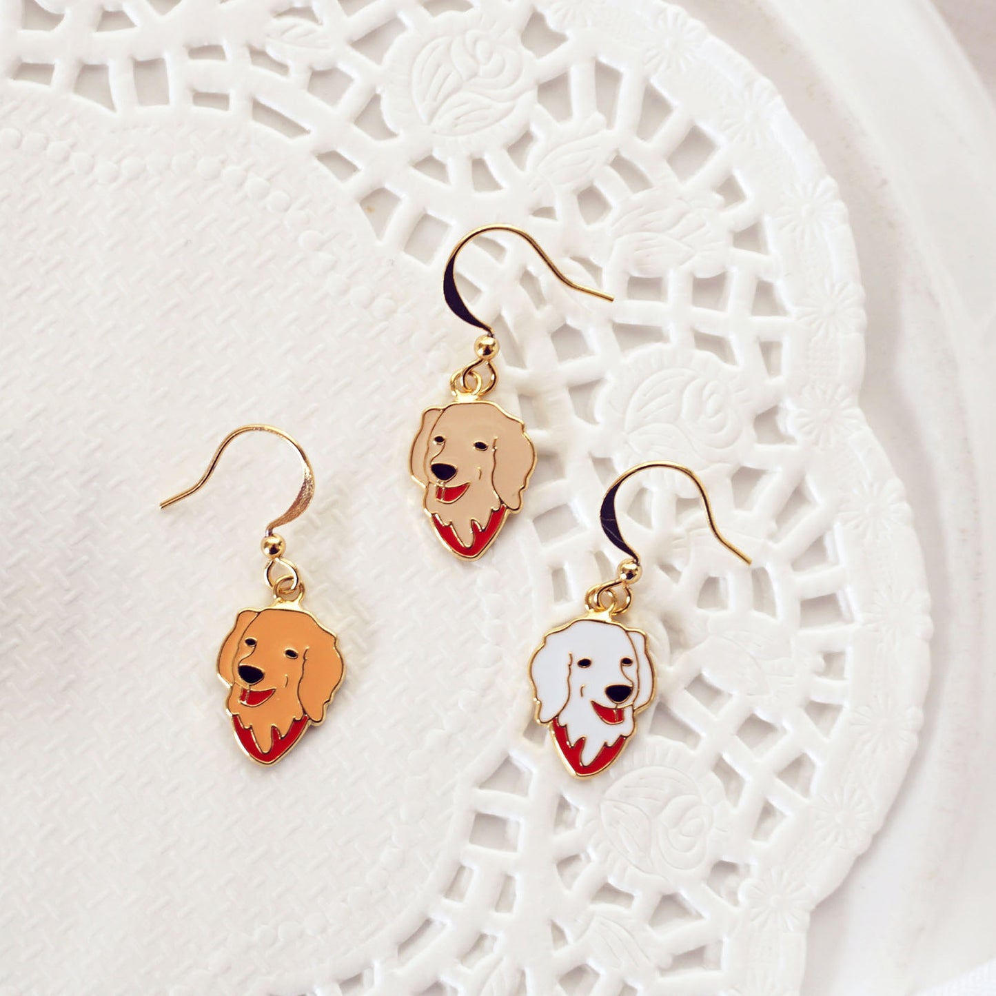 Golden Retriever Enamel Earrings/ Bracelet/ Necklace
