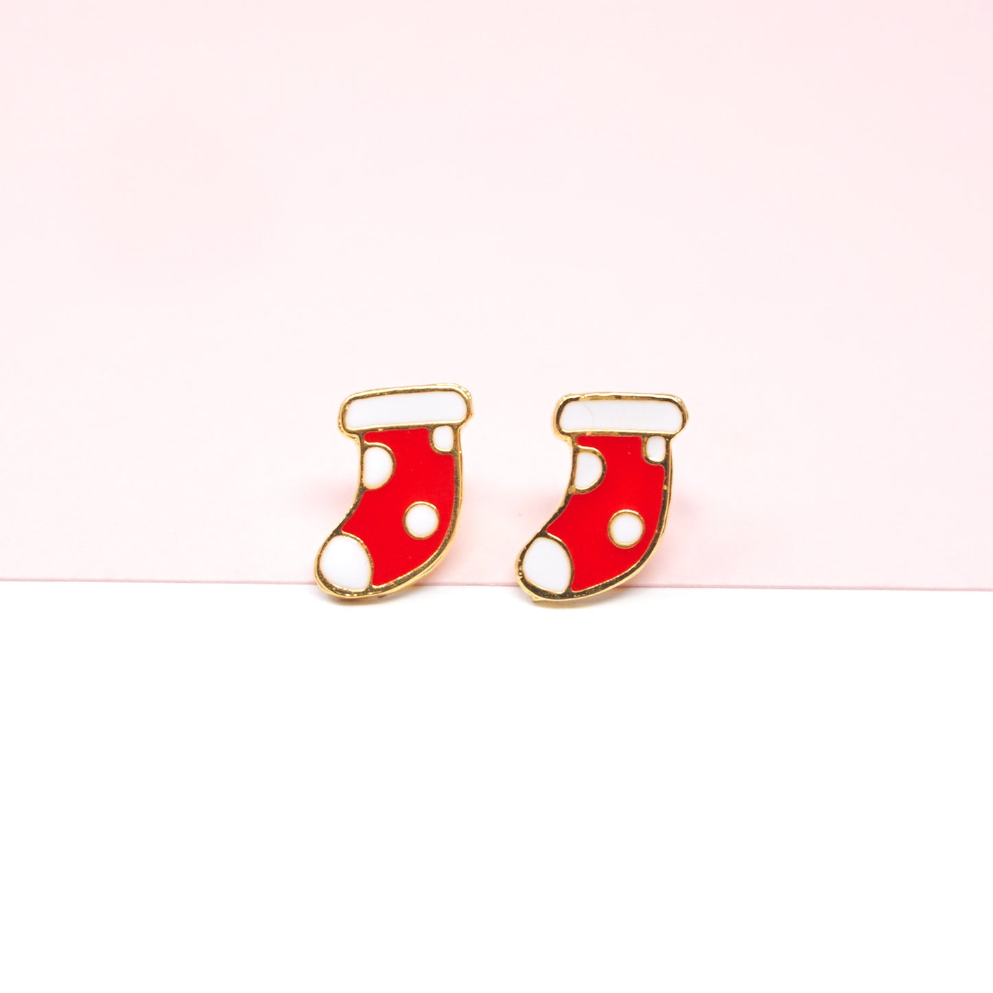 Red Stocking Enamel Earrings/ Bracelet/ Necklace