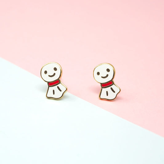 Miss Modi presents Little OH! Red Teru Teru Bōzu Enamel Stud Earrings