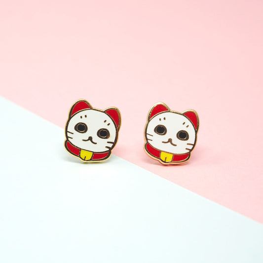Miss Modi presents Handcrafted Manekineko Enamel Stud Earrings