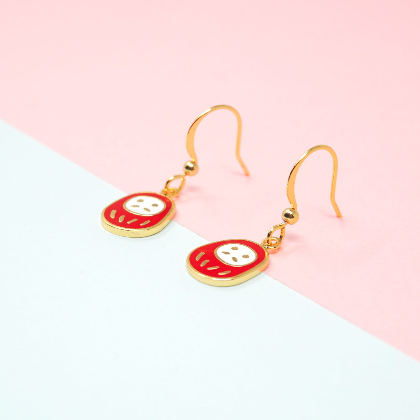 Daruma (Japanese Wishing Doll) Enamel Earrings/ Bracelet/ Necklace