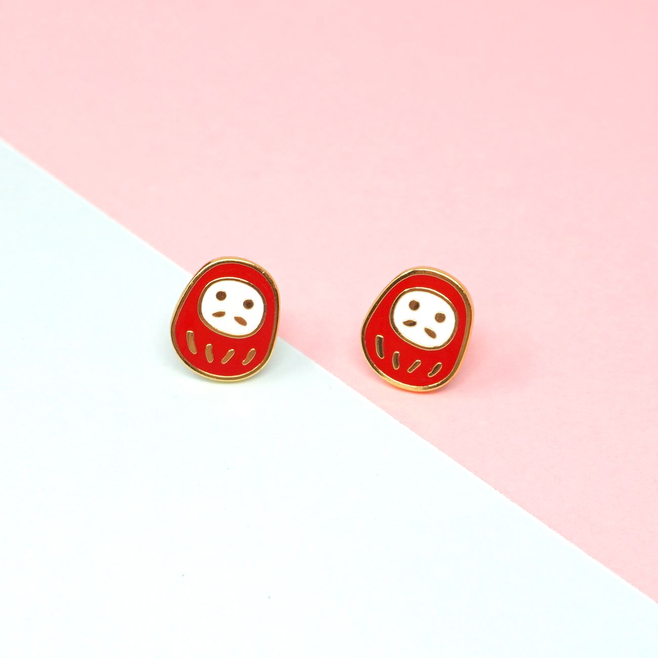 Miss Modi presents Handcrafted Daruma Enamel Stud Earrings
