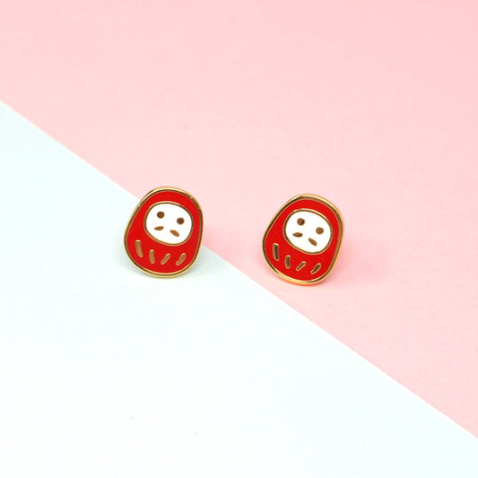 Miss Modi presents Handcrafted Daruma Enamel Stud Earrings