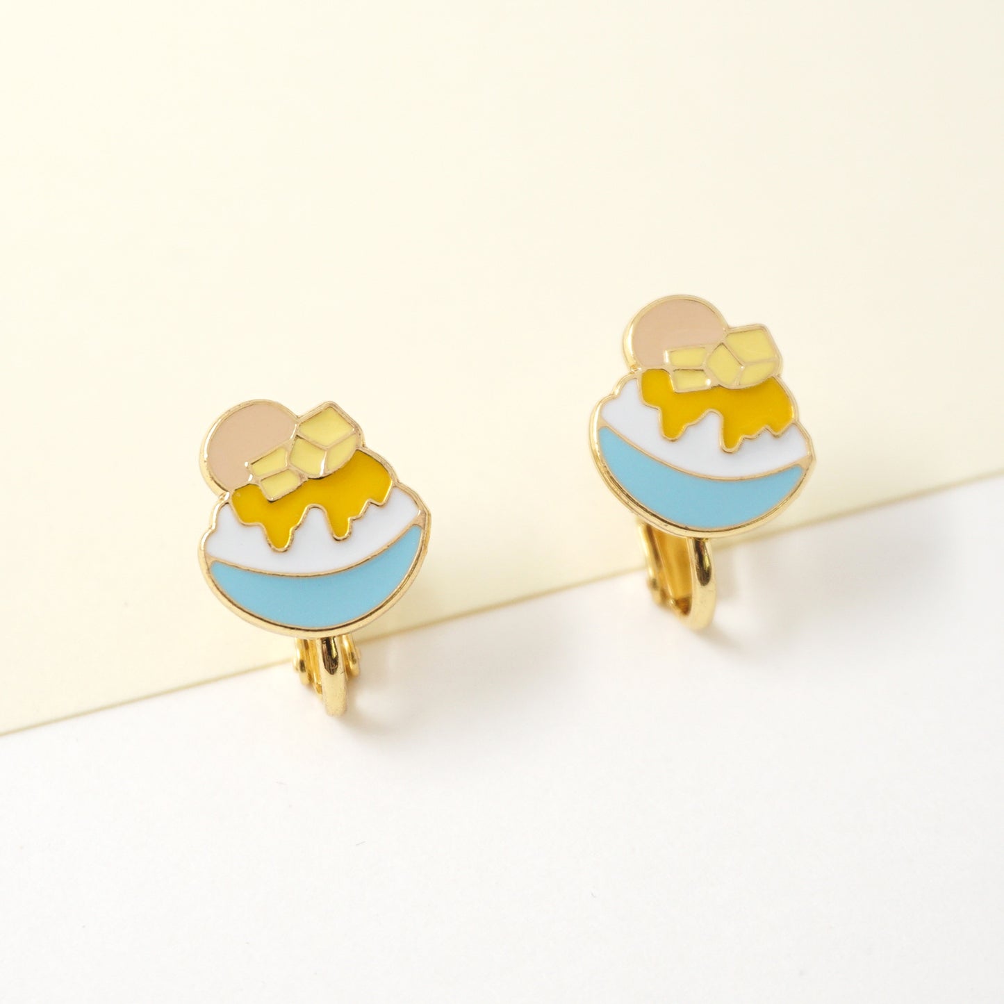 Blue Bowl Mango Shaved Ice Enamel Earrings/ Bracelet/ Necklace