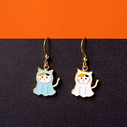 Ghost Cat Enamel Earrings/ Bracelet/ Necklace