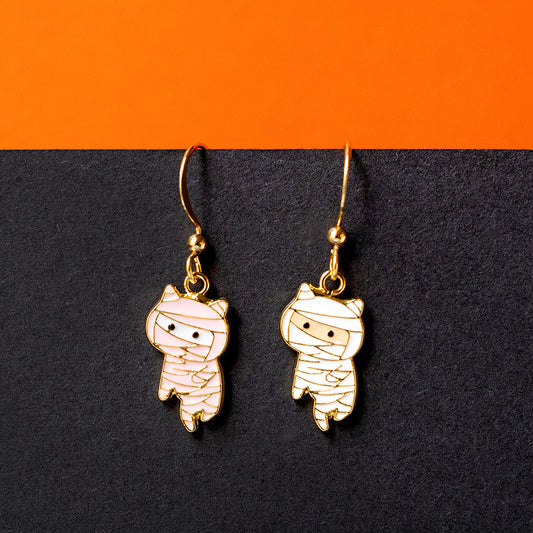 Mummy Cat Enamel Earrings/ Bracelet/ Necklace
