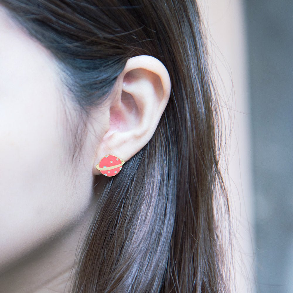 Orange Planet Enamel Earrings/ Bracelet/ Necklace