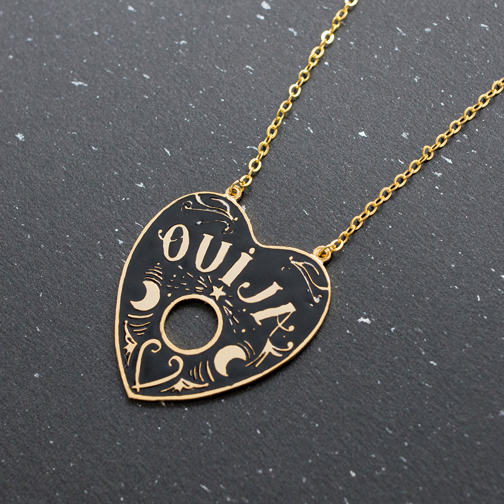 Handcrafted Mysterious Ouija Enamel Long Necklace