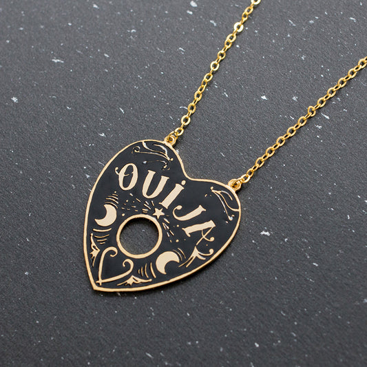 Handcrafted Mysterious Ouija Enamel Long Necklace