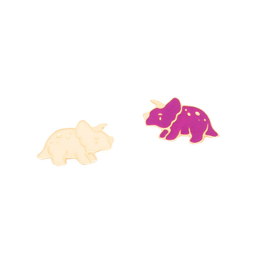 Triceratops Enamel Stud Earrings