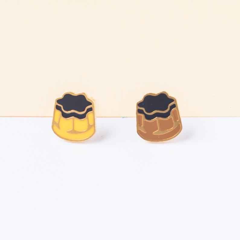 Taiwanese Flan Pudding Enamel Stud Earrings | Miss Modi