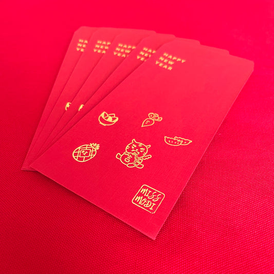 Miss Modi Exclusive Tiger Lord Gold Foil Red Envelopes