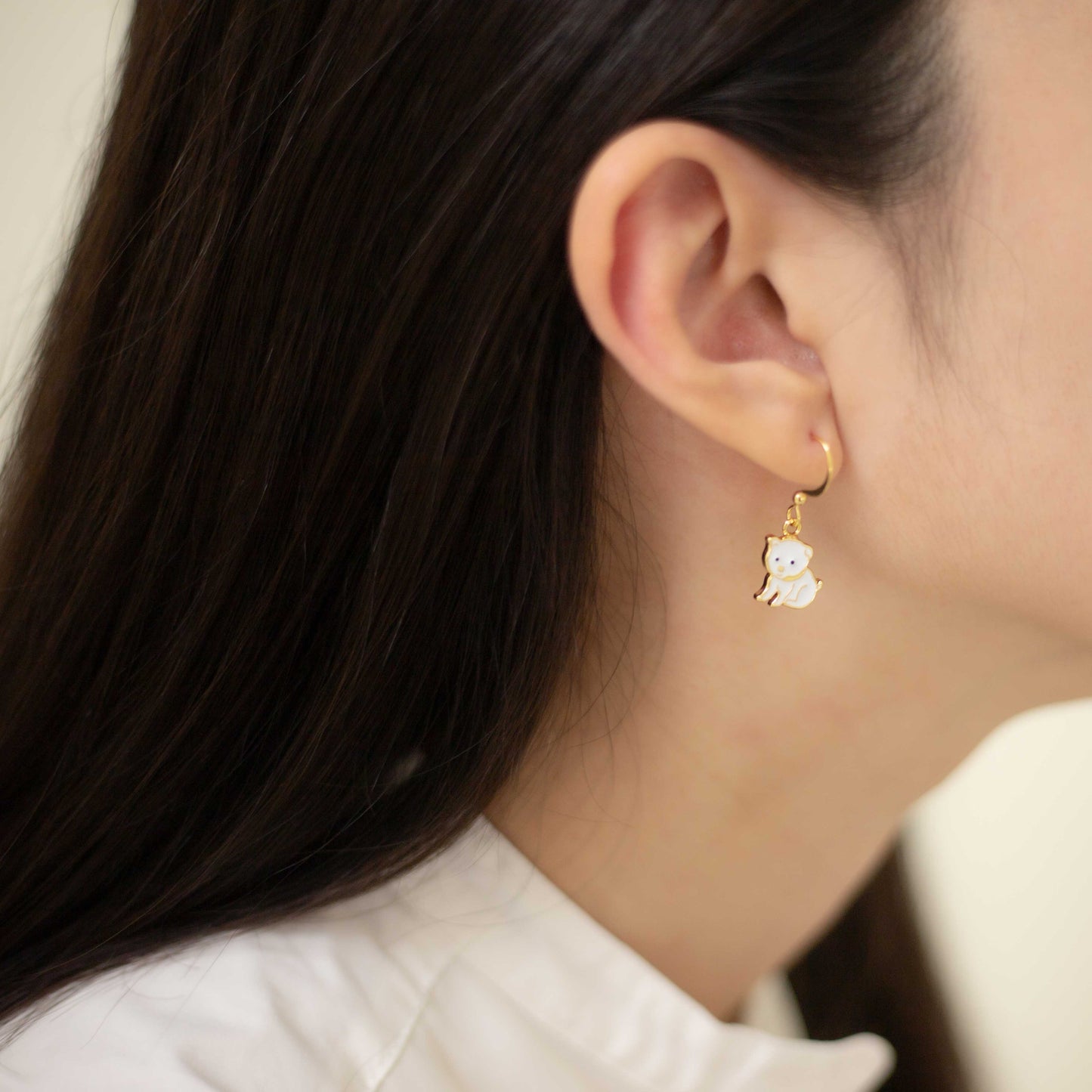 Baby Maltese Enamel Earrings/ Bracelet/ Necklace