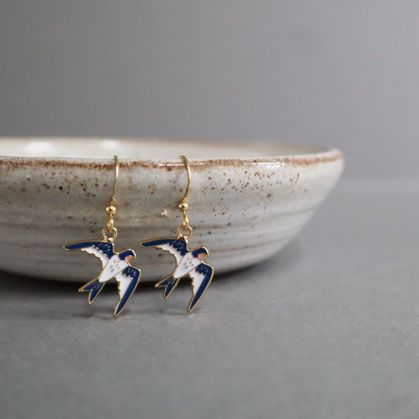 Blue Swallow Enamel Earrings/ Bracelet/ Necklace