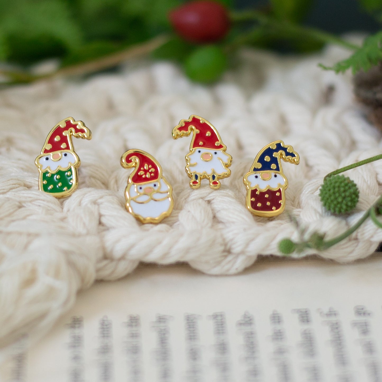 Santa, You Gnome Him Enamel Earrings/ Bracelet/ Necklace