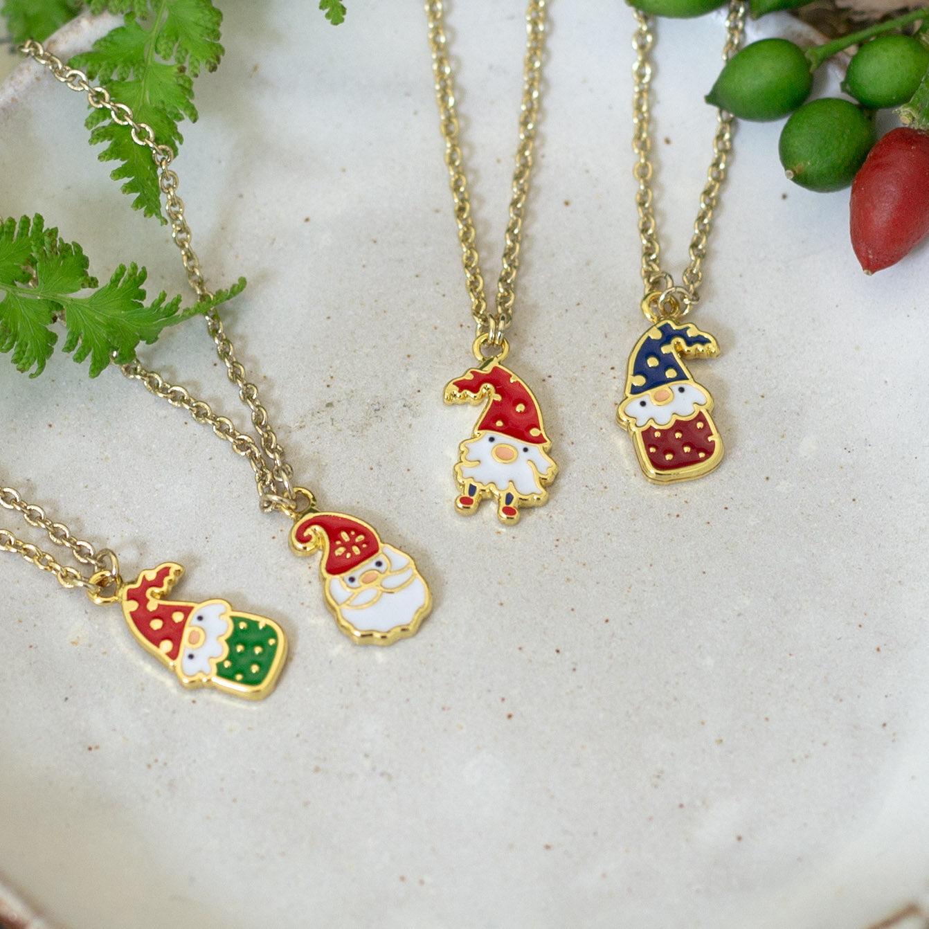 Santa, You Gnome Him Enamel Earrings/ Bracelet/ Necklace