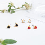 Tiny Hearts Enamel Stud Earrings | Miss Modi
