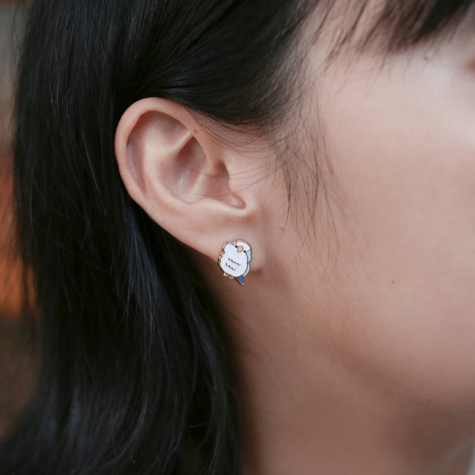 Monk Parakeet Enamel Stud Earrings/ Bracelet/ Necklace