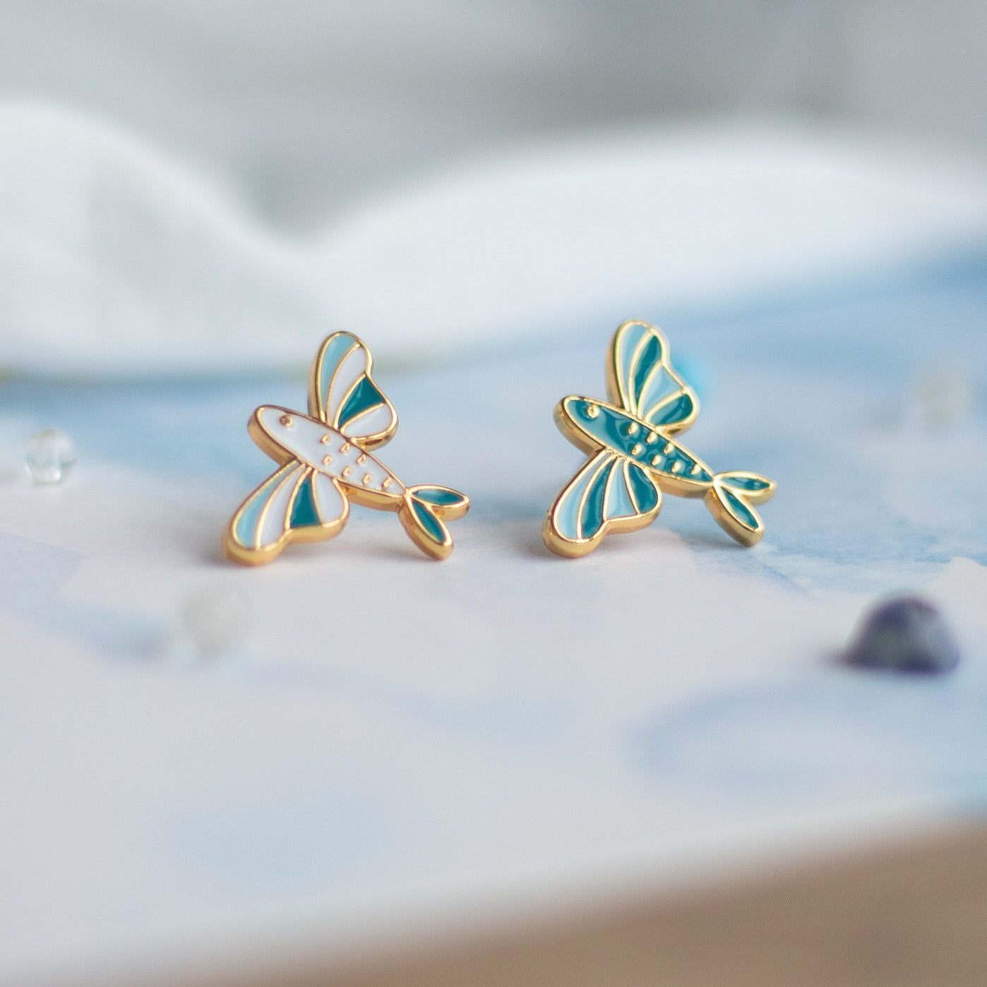 Flying Fish Enamel Earrings/ Bracelet/ Necklace