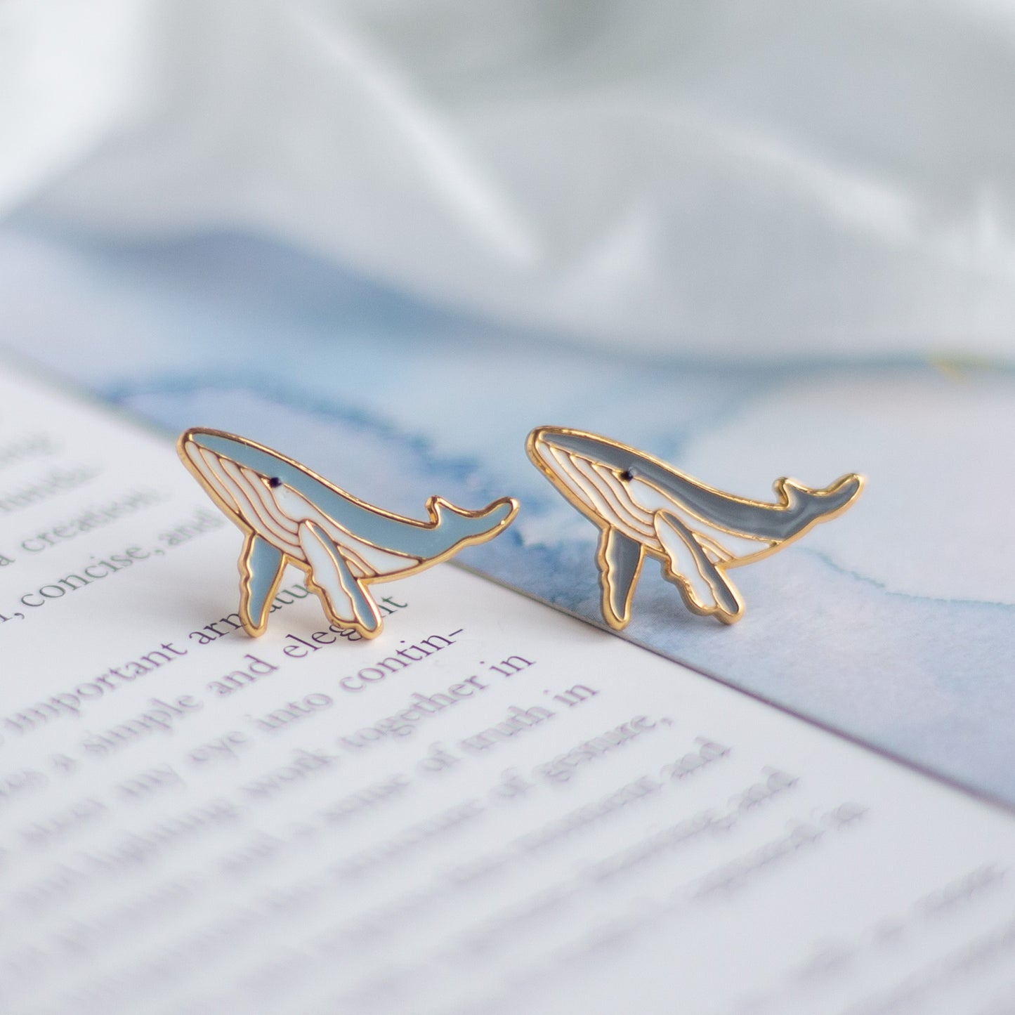 Humpback Whales Enamel Earrings/ Bracelet/ Necklace