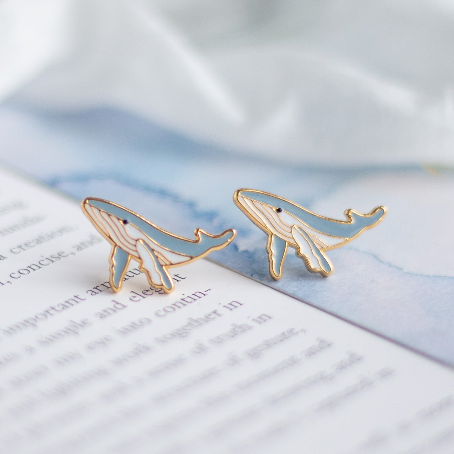 Humpback Whales Enamel Earrings/ Bracelet/ Necklace