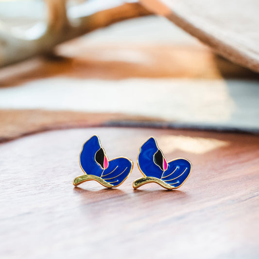 Bluebonnet Enamel Stud Earrings | Miss Modi