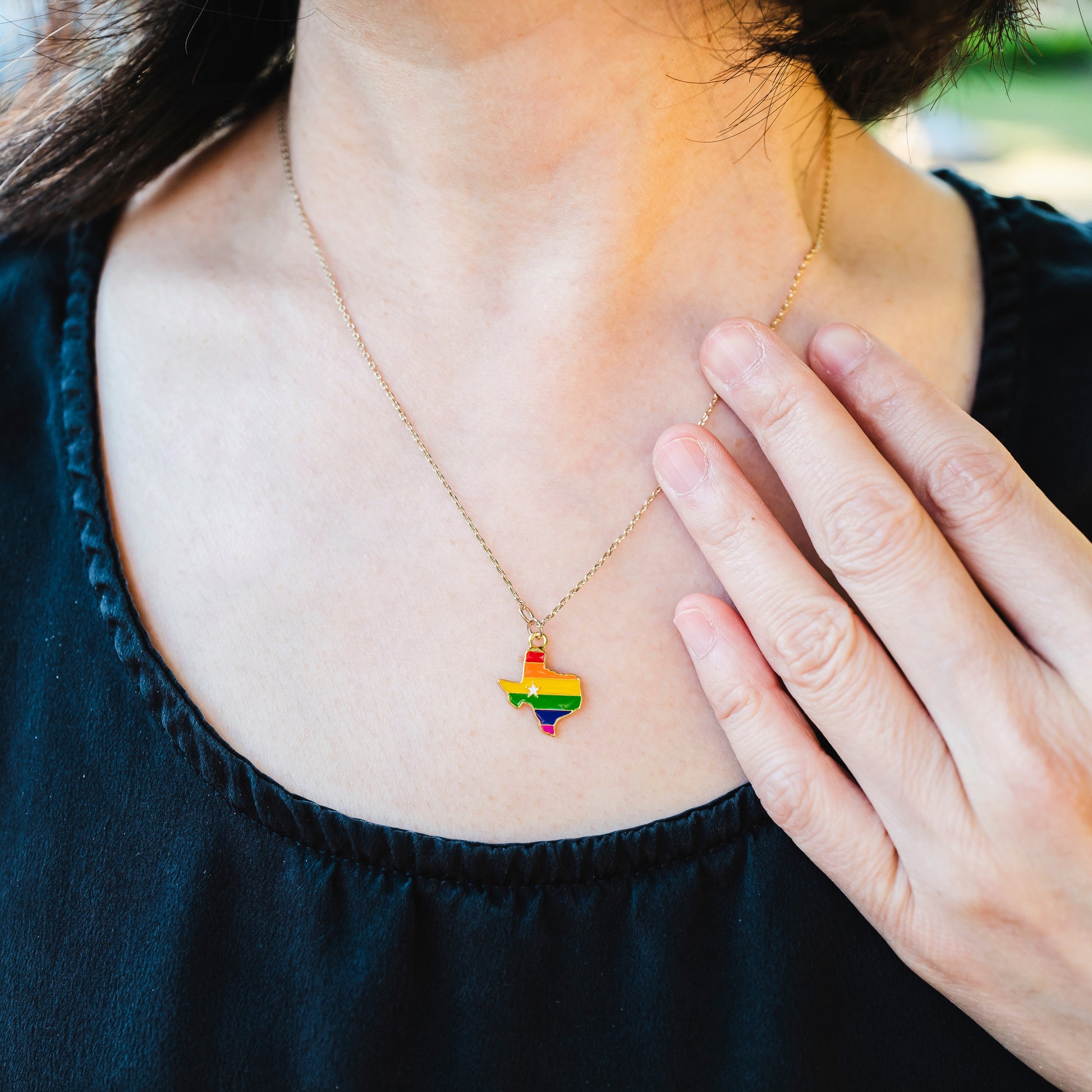 Texas Rainbow Enamel Necklace | Miss Modi