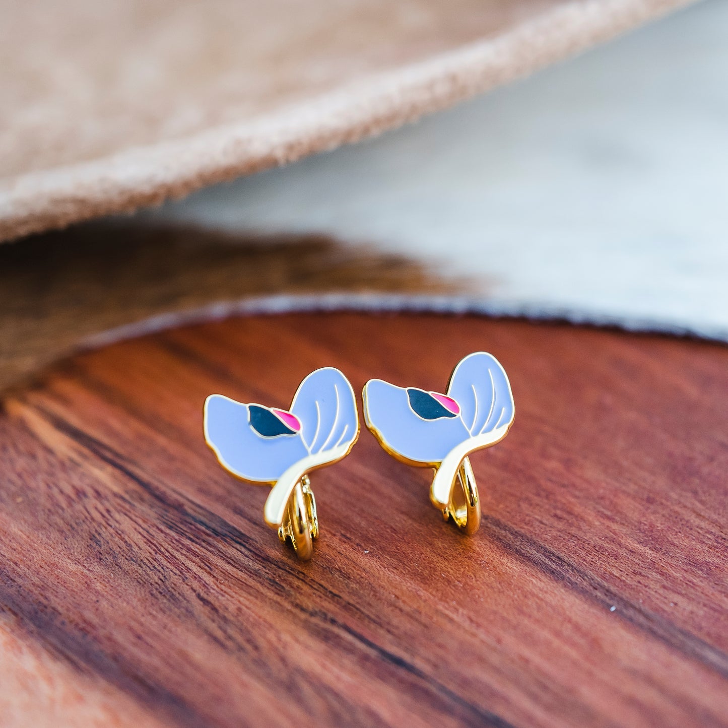 Bluebonnet Enamel Screwback Clip Earrings | Miss Modi