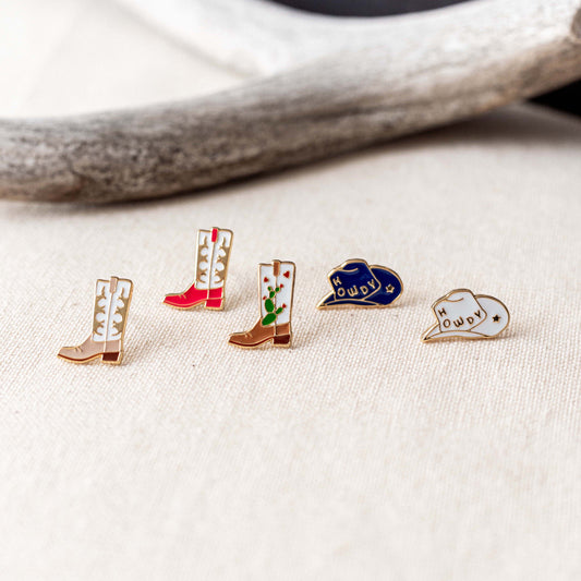 Our Texas Mismatched Enamel Earrings [One Piece]