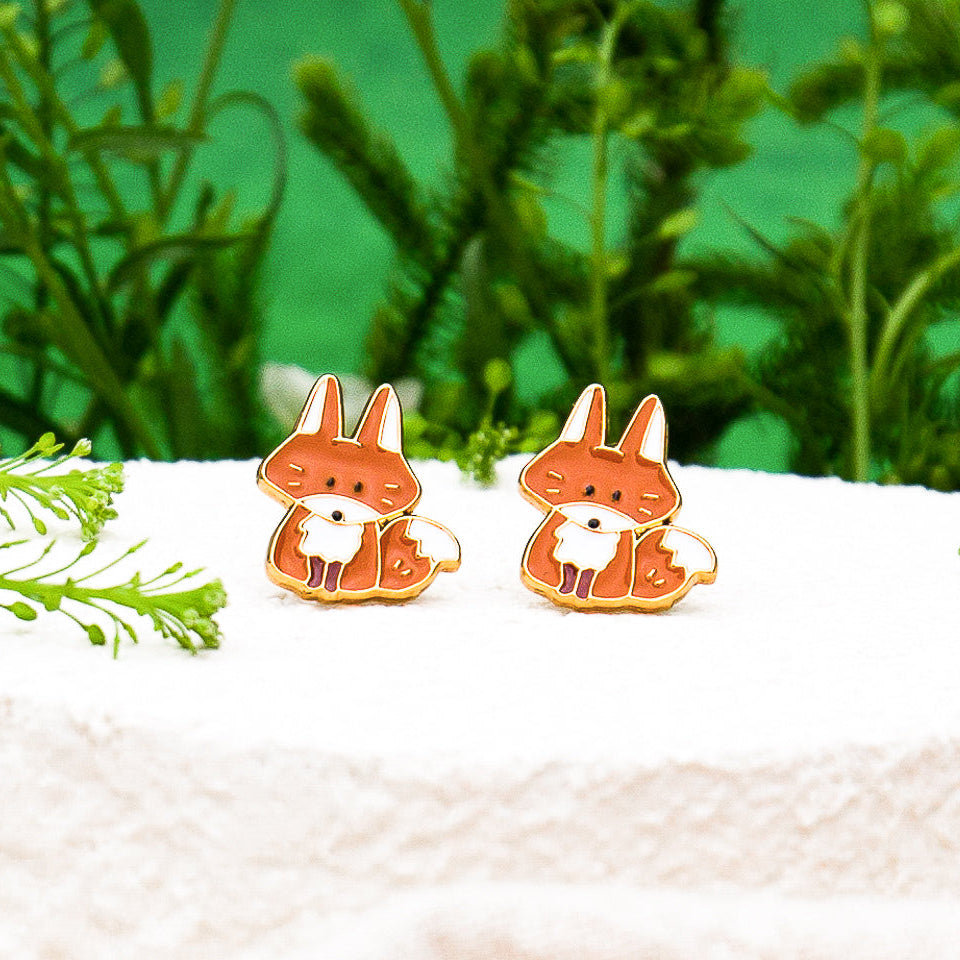 Baby Fox Enamel Earrings/ Bracelet/ Necklace