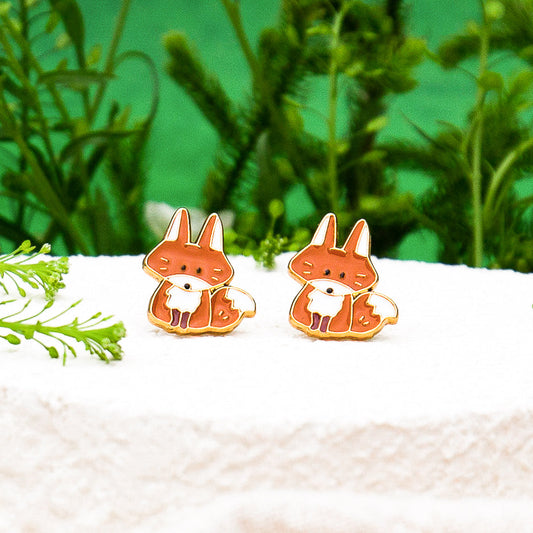 Baby Fox Enamel Earrings/ Bracelet/ Necklace